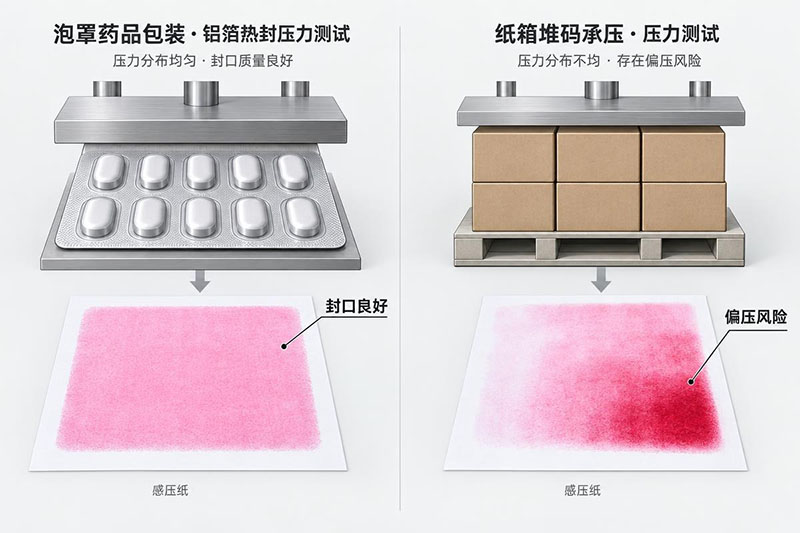 包装堆码承压与泡罩热封压力分布示意